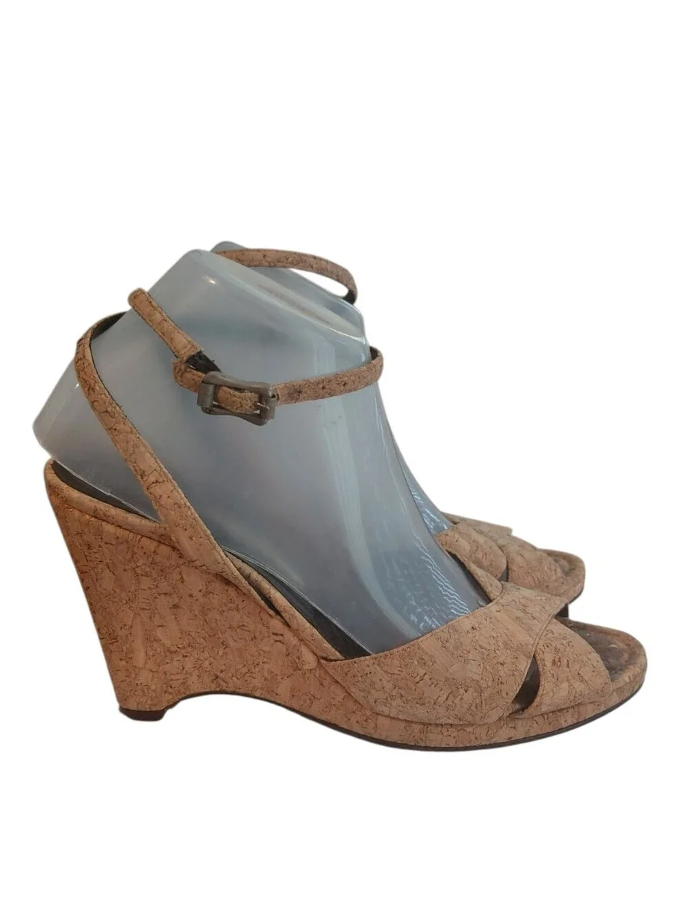 Donald J. Pliner Natural Tan Cork Wedge Sandals Size 8.5
